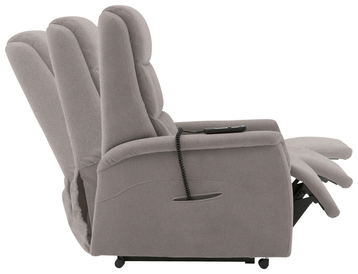 FERNSEHSESSEL in Mikrofaser Graubraun  - Graubraun/Schwarz, KONVENTIONELL, Kunststoff/Textil (70/107/88cm) - Valdera