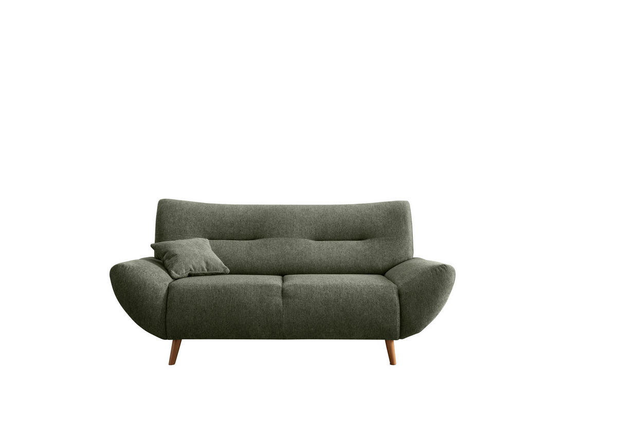 2-SITZER-SOFA in Chenille Dunkelgrün  - Wildeiche/Dunkelgrün, MODERN, Holz/Textil (173/81/90cm) - MID.YOU