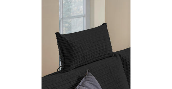 ECKSOFA in Cord Schwarz  173/276 cm  - Schwarz, KONVENTIONELL, Textil/Metall (173/276cm) - Carryhome