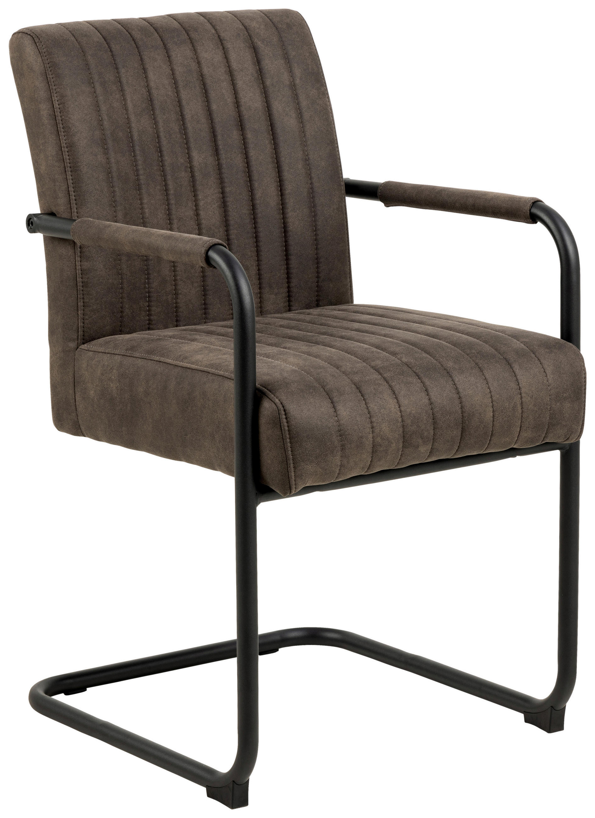 STOLICA S NASLONOM ZA RUKE  antracit, smeđa  tekstil      - svijetlo smeđa/crna, Design, tekstil/metal (50,5/84,5/64,5cm) - MID.YOU