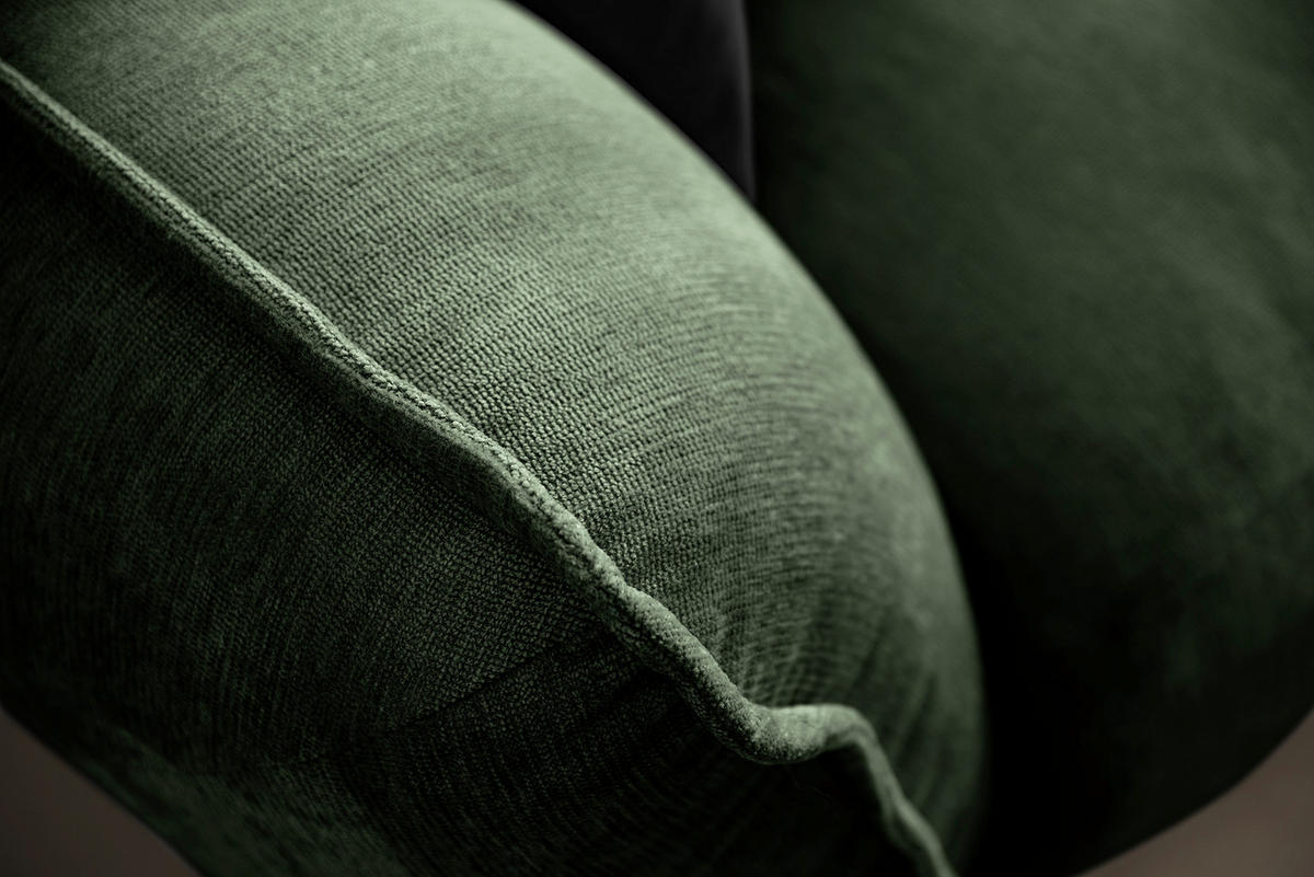 ECKSOFA in Chenille Dunkelgrün  - Dunkelgrün/Schwarz, Modern, Kunststoff/Textil (269/184cm) - Trendmanufaktur
