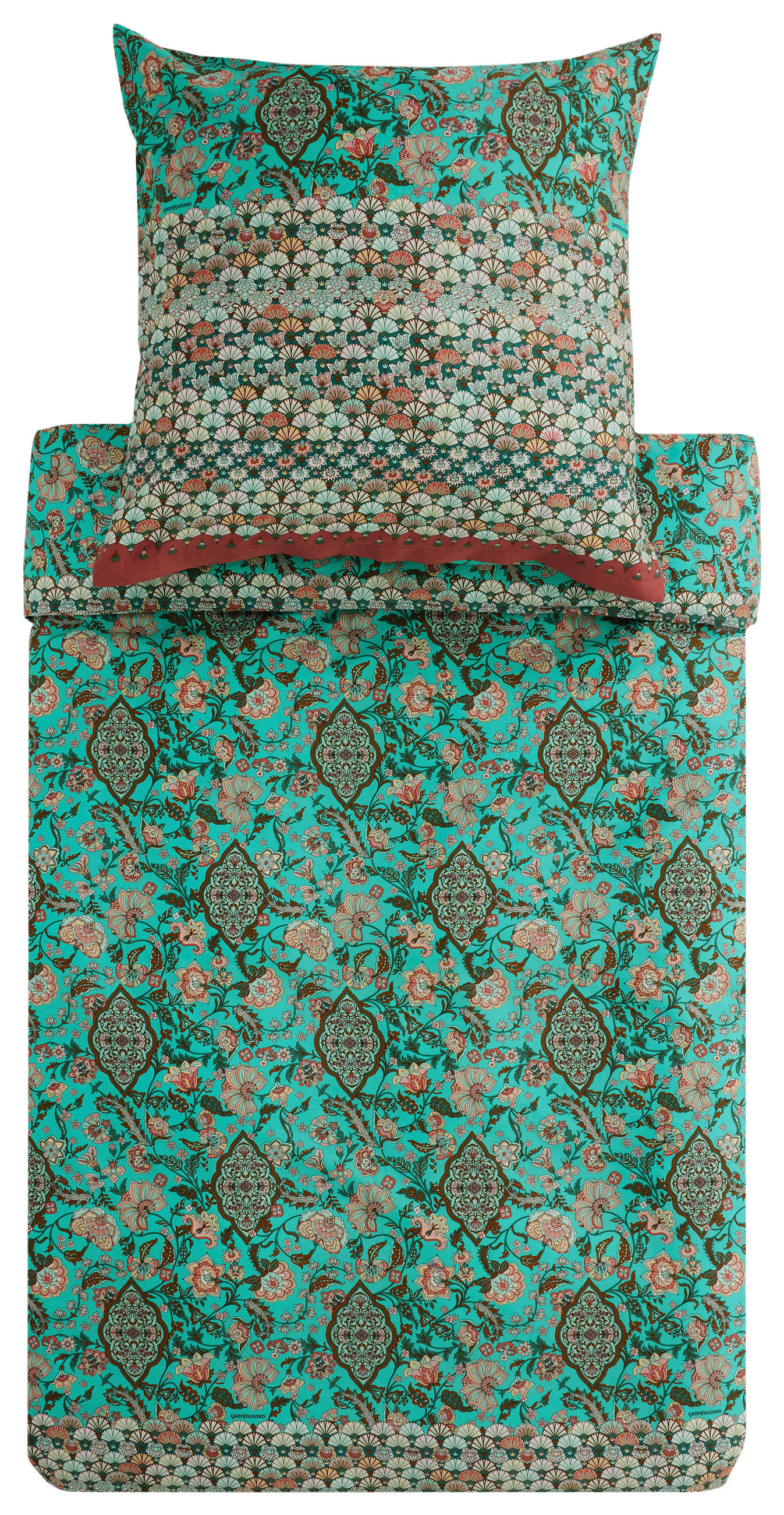 BETTWÄSCHESET Tigullio Satin 160/210 cm  65 cm/100 cm  - Grün, Design, Textil (160/210cm) - Bassetti