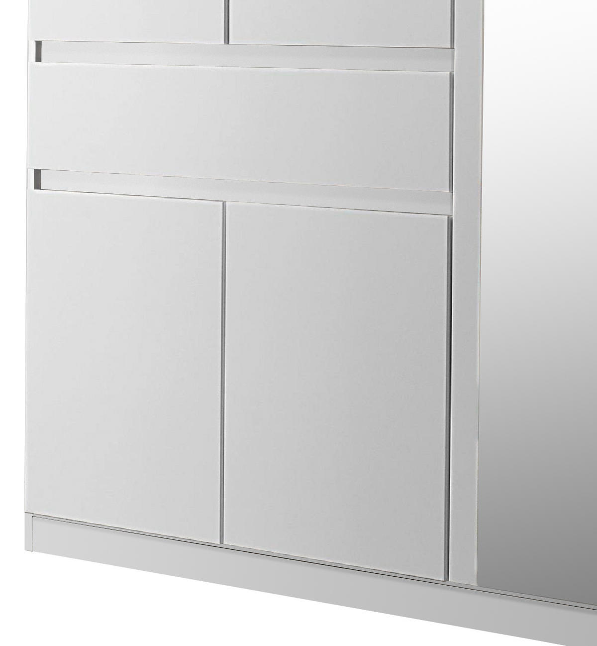 KLEIDERSCHRANK 136/197/54 cm 5-türig Weiß  - Weiß, Design, Glas/Holzwerkstoff (136/197/54cm) - Rauch Möbel