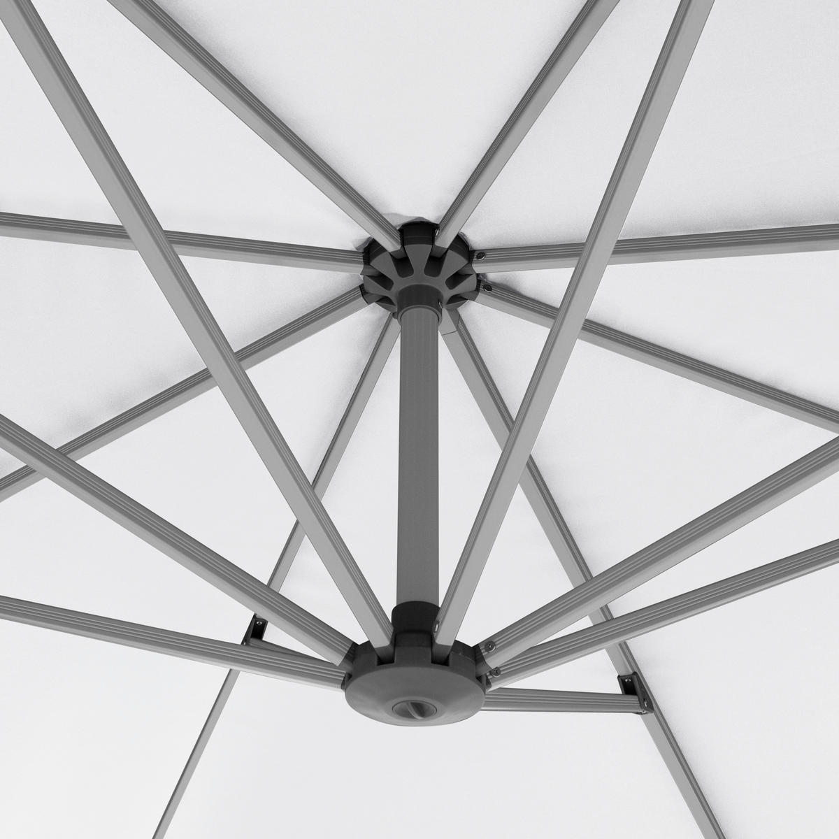 AMPELSCHIRM 275 cm Weiß  - Silberfarben/Alufarben, KONVENTIONELL, Textil/Metall (275/263cm) - KNIRPS