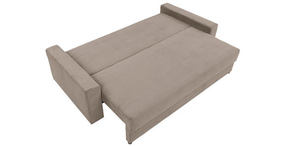 SCHLAFSOFA Cord Beige - Beige/Schwarz, KONVENTIONELL, Kunststoff/Textil (233/92/108cm) - Carryhome