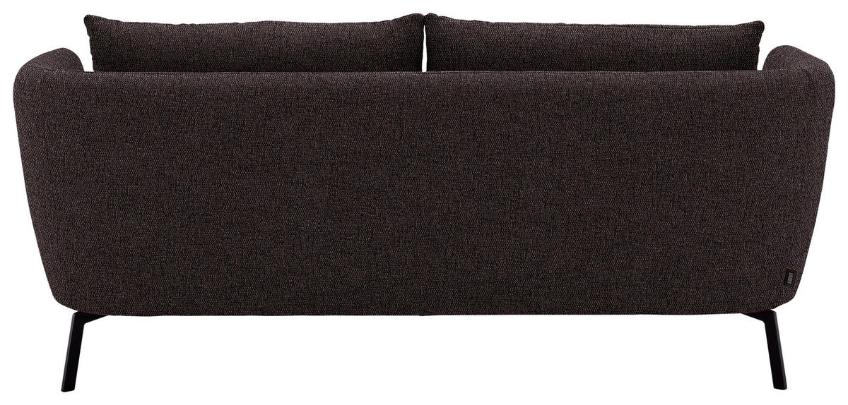 2,5-SITZER  in Flachgewebe Dunkelbraun  - Dunkelbraun/Schwarz, Design, Textil/Metall (190/71/91cm) - Schöner Wohnen