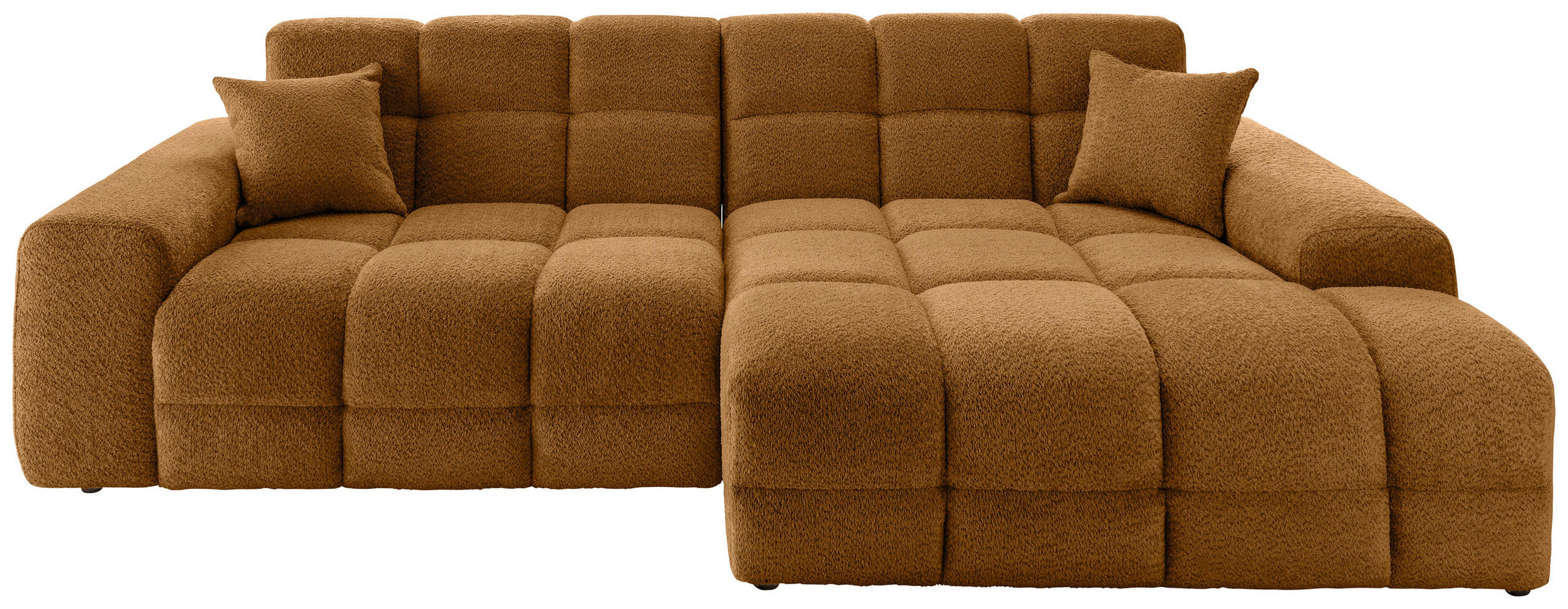 ECKSOFA Goldfarben Bouclé  - Goldfarben/Schwarz, MODERN, Kunststoff/Textil (301/152cm) - Livetastic