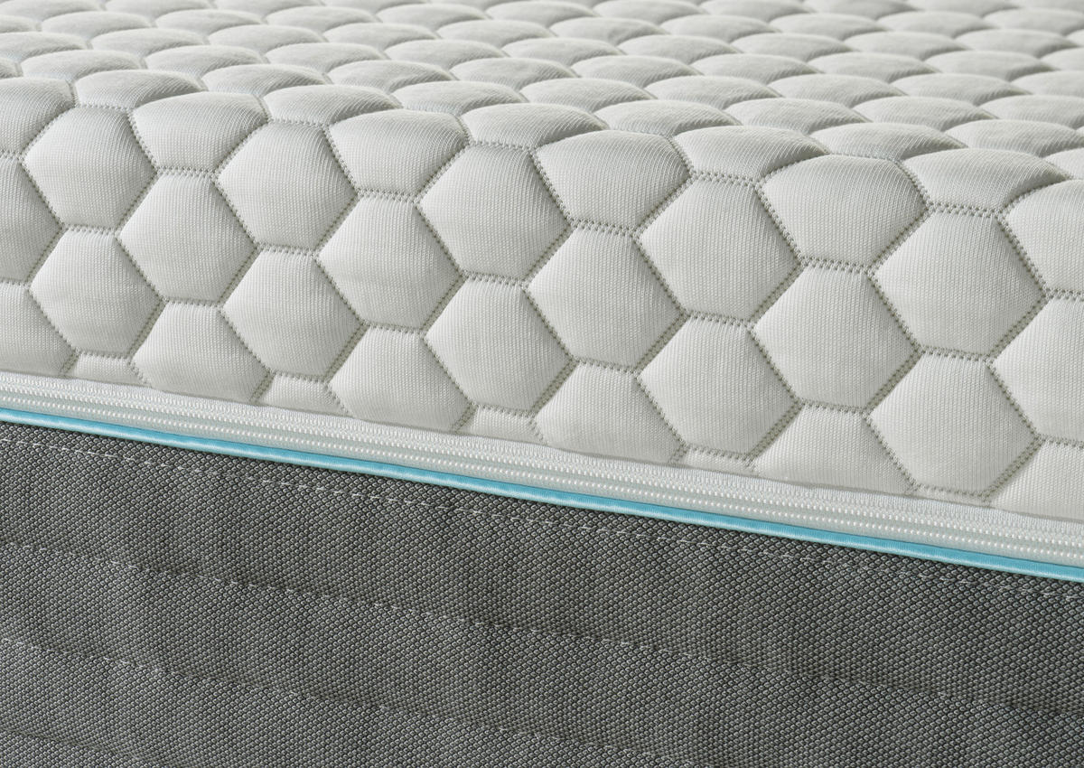 GEL-TASCHENFEDERKERNMATRATZE 90/200 cm Höhe ca. 24 cm 7 -Zonen - Weiß/Grau, Basics, Textil (90/200cm) - Novel