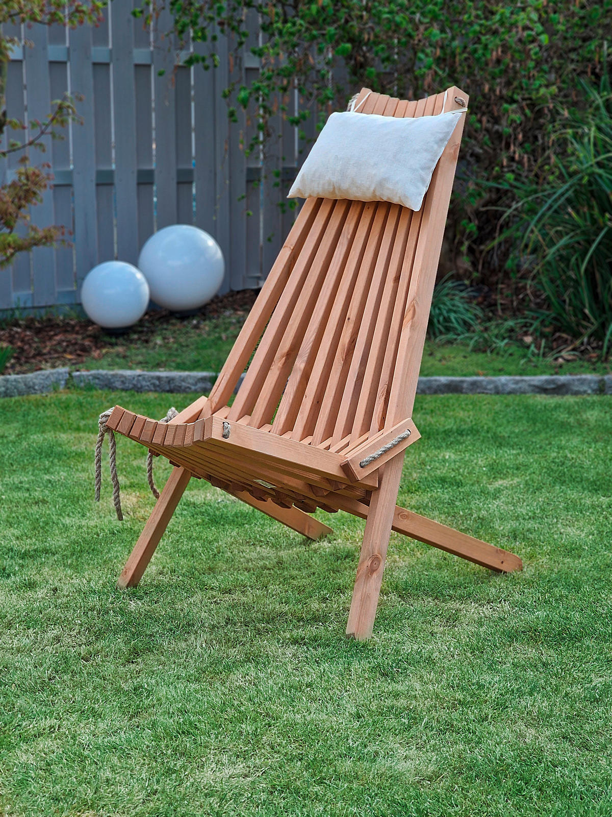 GARTEN-RELAXSESSEL Kiefer  - Braun, MODERN, Holz/Textil (69/104/93cm) - Gardenson