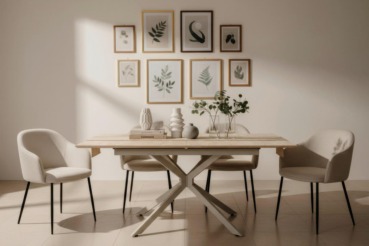 AUSZIEHTISCH 160-200/90/75 cm Nachbildung  Metall, Holzwerkstoff ausziehbar rechteckig Kaschmir  - Kaschmir, Design, Holzwerkstoff/Metall (160-200/90/75cm) - Livetastic