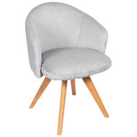 ARMLEHNSTUHL  in Feincord  - Eichefarben/Hellgrau, KONVENTIONELL, Holz/Textil (61/82/59cm) - Stylife