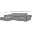 ECKSOFA in Webstoff Grau  - Silberfarben/Grau, MODERN, Kunststoff/Textil (218/304cm) - Carryhome