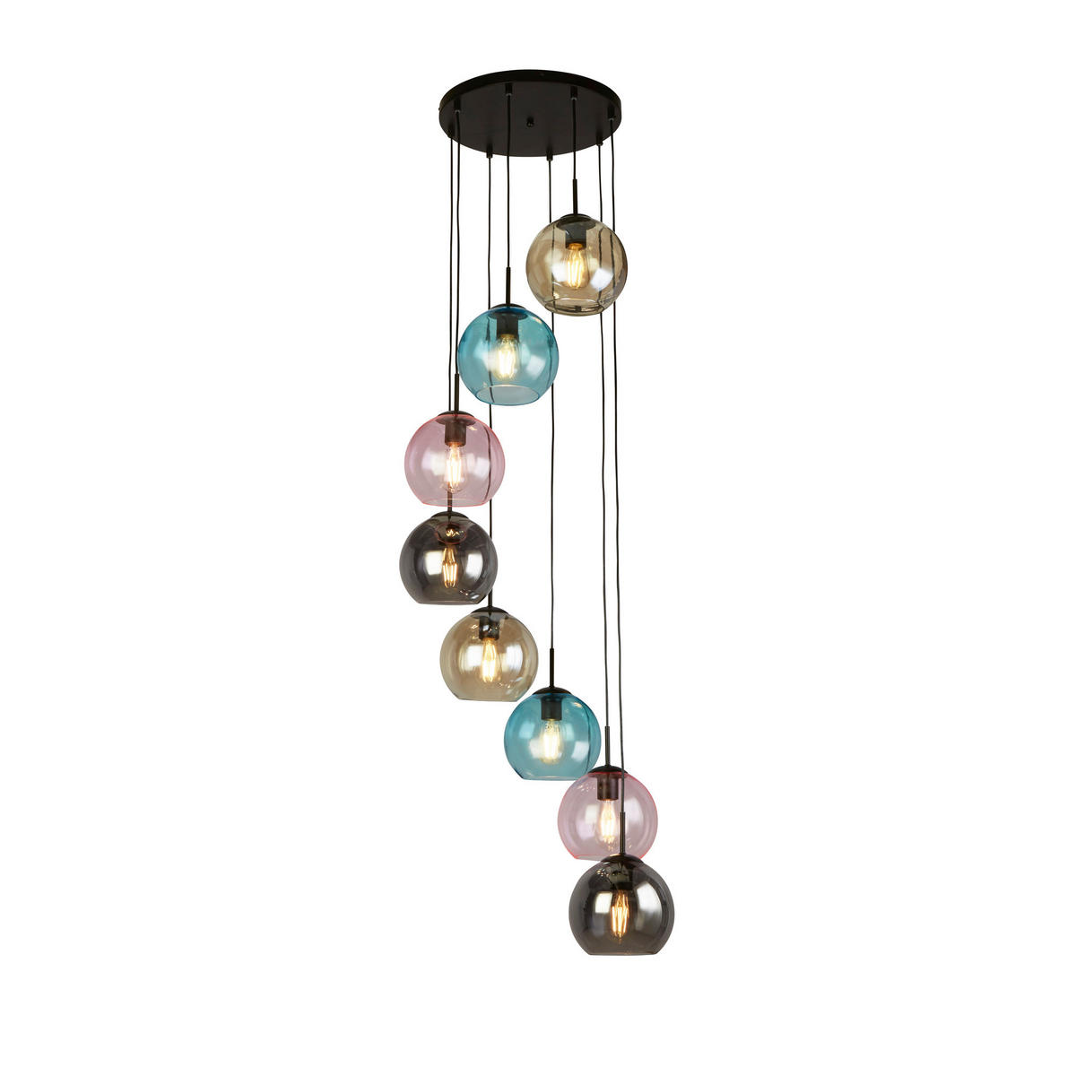 VISEČA SVETILKA  Mardi Gras      54/200 cm     60 W E27 - barve šampanjca/modra, Design, kovina/steklo (54/200cm)