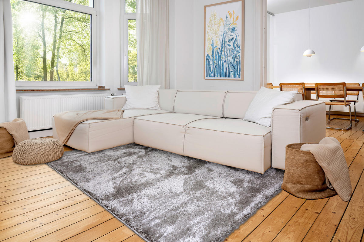 WEBTEPPICH 120/180 cm Paulie Silberfarben rechteckig  - Silberfarben, Basics, Textil (120/180cm) - Astra