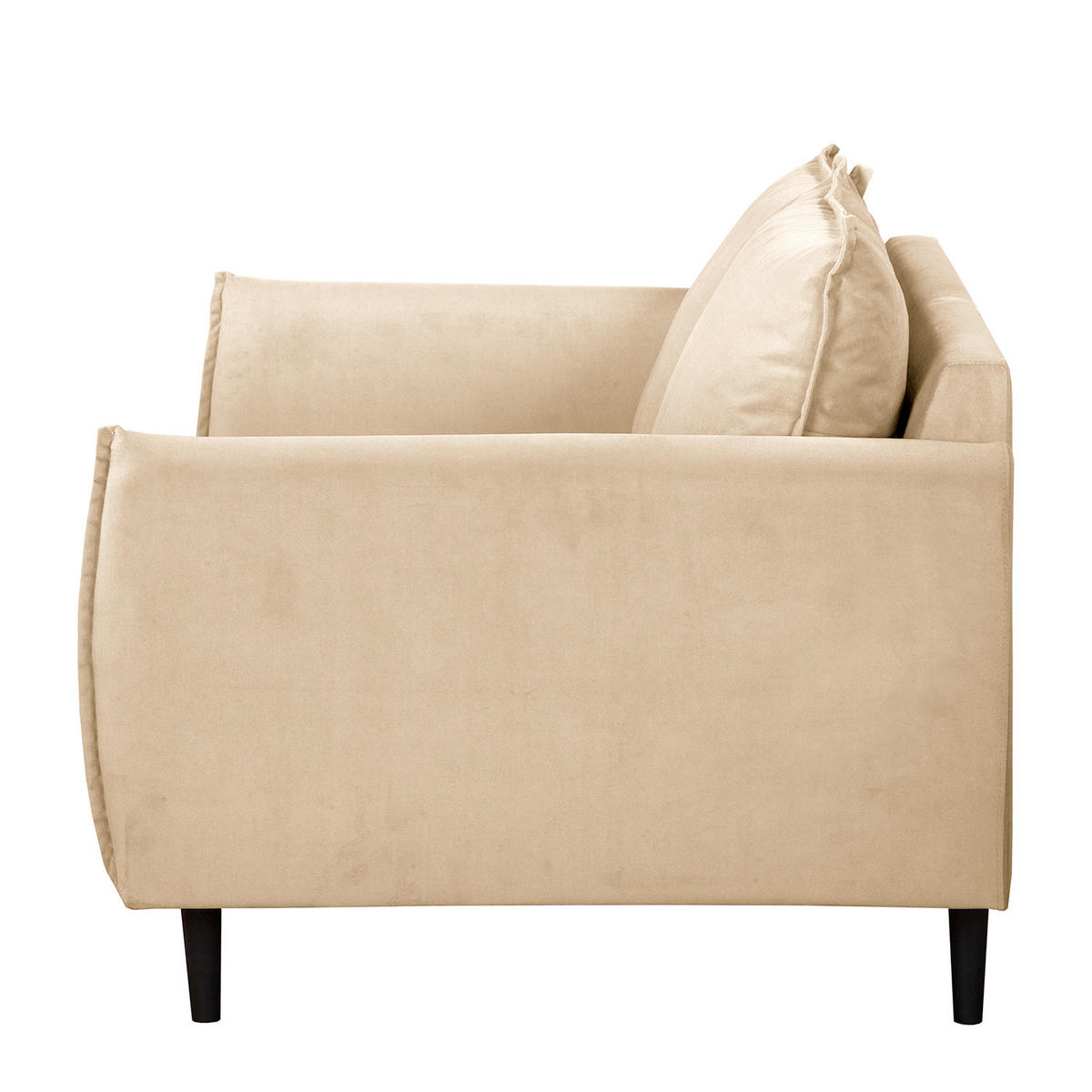 2-SITZER-SOFA JULI in Samt Beige  - Beige/Schwarz, Design, Holz/Textil (138/86/100cm) - P & B