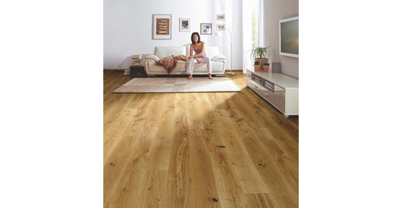 Parkett Landhausdiele Eiche per m² - Eichefarben, LIFESTYLE, Holz (220/18,5/1,3cm) - Ambiente