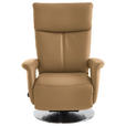 RELAXSESSEL in Leder Honig  - Edelstahlfarben/Honig, Design, Leder/Metall (78/112/85cm) - Cantus