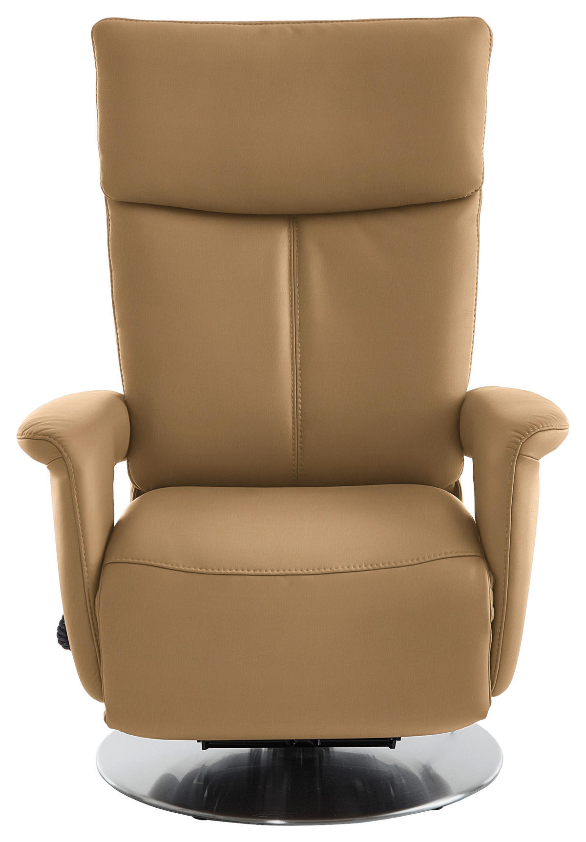 RELAXSESSEL in Leder Honig  - Edelstahlfarben/Honig, Design, Leder/Metall (78/112/85cm) - Cantus