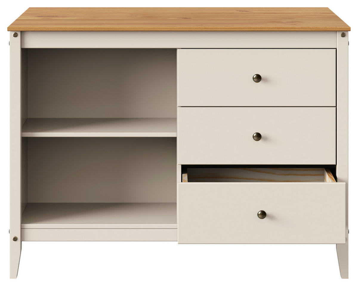 KÜCHENINSEL  in Braun, Beige  - Beige/Zinkfarben, MODERN, Holz/Metall (122cm) - Livetastic