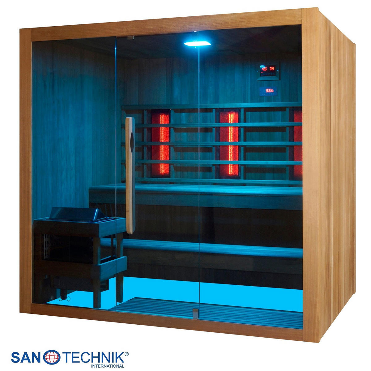 SAUNA für 4-5 Personen Kotka  - Naturfarben, KONVENTIONELL, Holz (200/150/190cm) - Sanotechnik