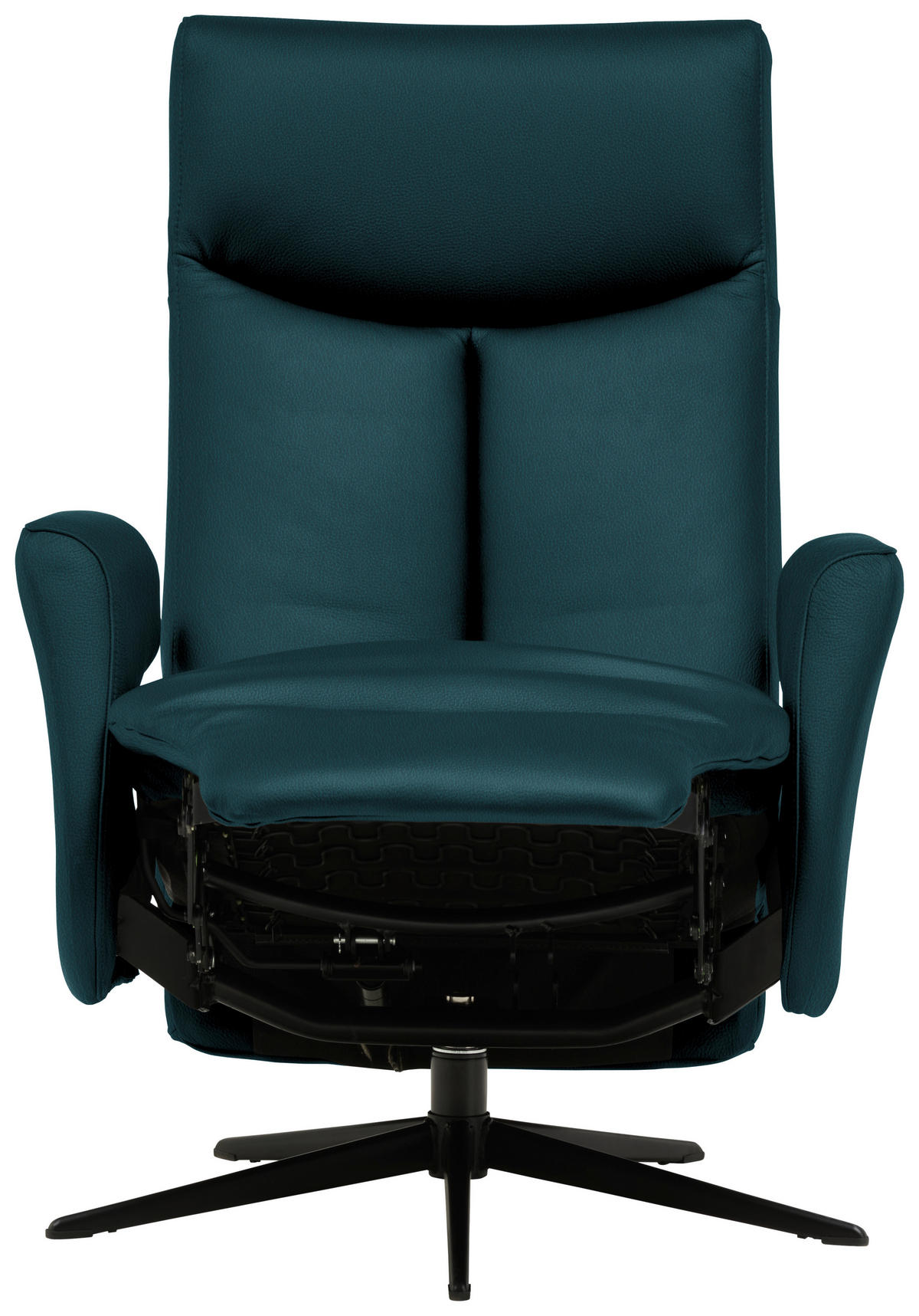 RELAXSESSEL in Leder Blau  - Blau/Schwarz, Design, Leder/Metall (74/105/82cm) - Welnova
