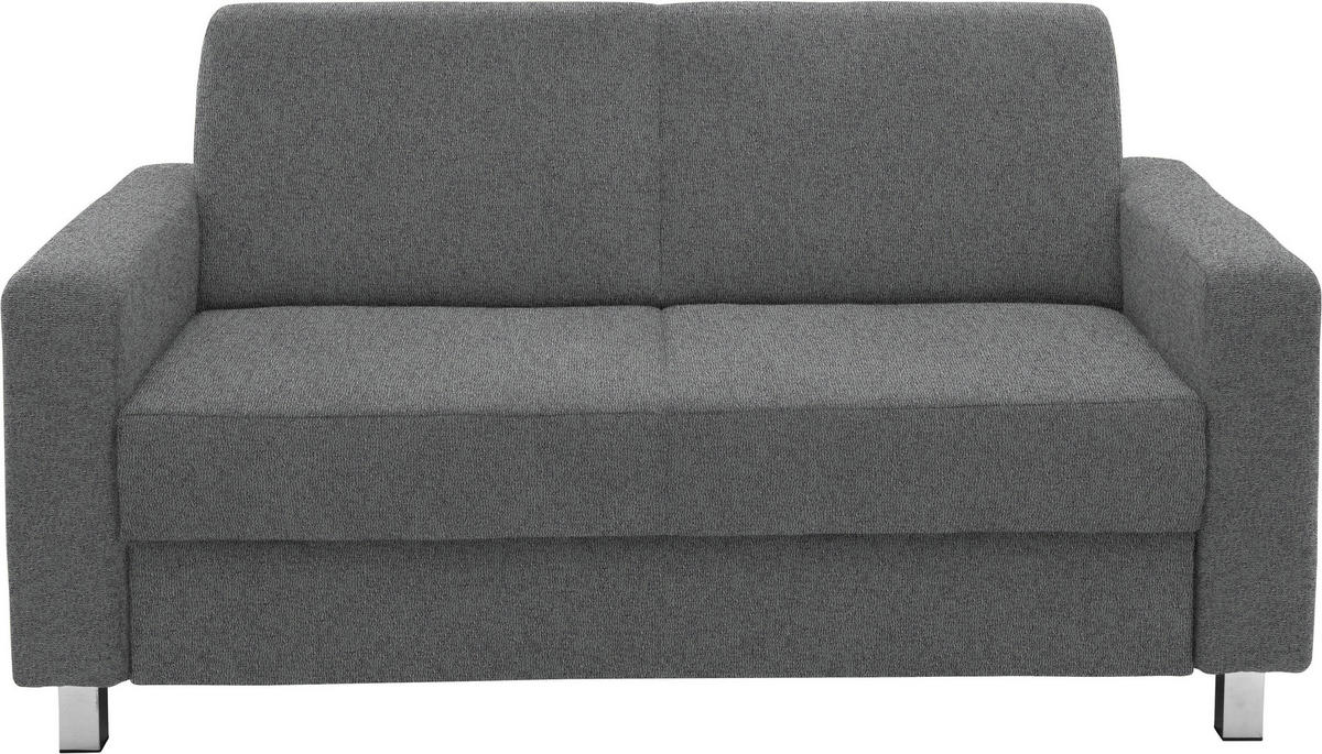 2-SITZER-SOFA in Flachgewebe Grau  - Chromfarben/Grau, Design, Textil/Metall (158/83/85cm) - Xora