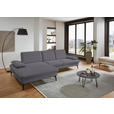 ECKSOFA in Chenille, Mikrofaser Grau  157/299 cm  - Schwarz/Grau, Design, Textil/Metall (157/299cm) - Dieter Knoll