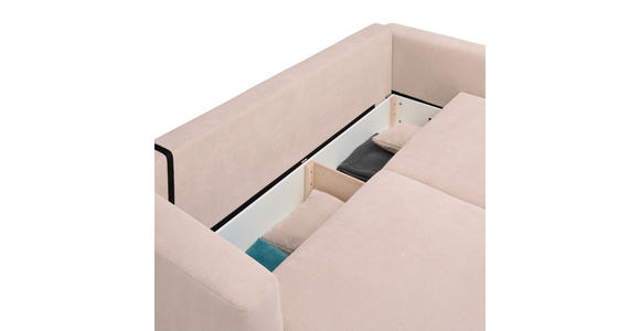 SCHLAFSOFA Cord Beige - Beige/Schwarz, Design, Kunststoff/Textil (250/92/105cm) - Carryhome