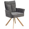 ARMLEHNSTUHL  in Leinenoptik  - Eichefarben/Grau, LIFESTYLE, Holz/Textil (63/91/64cm) - MID.YOU