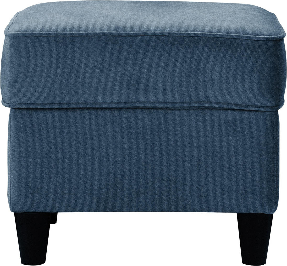HOCKER in Textil Blau  - Blau/Schwarz, Design, Holz/Textil (52/45/52cm) - MID.YOU