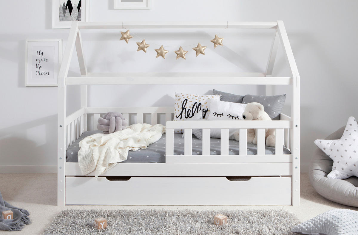 HAUSBETT 80/160 cm Weiss  - Weiss, Modern, Holz (80/160cm) - MID.YOU