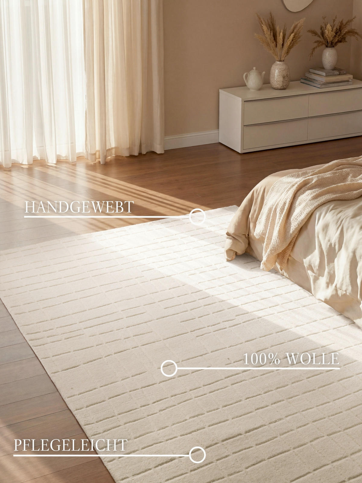 WOLLTEPPICH  Wohnzimmer 200/290 cm Kollektion 1890 Kenso Creme rechteckig  - Creme, Basics, Textil (200/290cm) - Villeroy & Boch