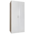 GARDEROBENSCHRANK  in 80/185/40 cm  - Chromfarben/Eichefarben, Design, Holzwerkstoff/Kunststoff (80/185/40cm) - Xora