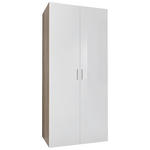 GARDEROBENSCHRANK  in 80/185/40 cm  - Chromfarben/Eichefarben, Design, Holzwerkstoff/Kunststoff (80/185/40cm) - Xora