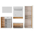 GARDEROBE 5-teilig  in 284/201/37 cm  - Eichefarben/Weiß, Design, Glas/Holzwerkstoff (284/201/37cm) - Xora
