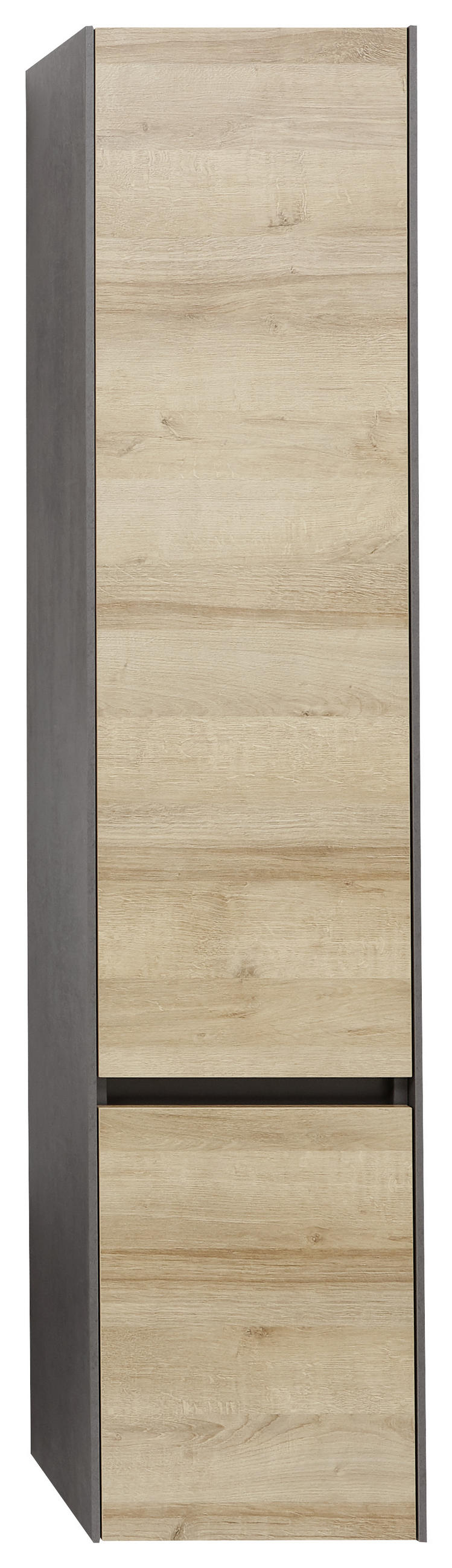 HOCHSCHRANK 37/168/33 cm  - Dunkelgrau/Eichefarben, Design, Glas/Holzwerkstoff (37/168/33cm) - Dieter Knoll