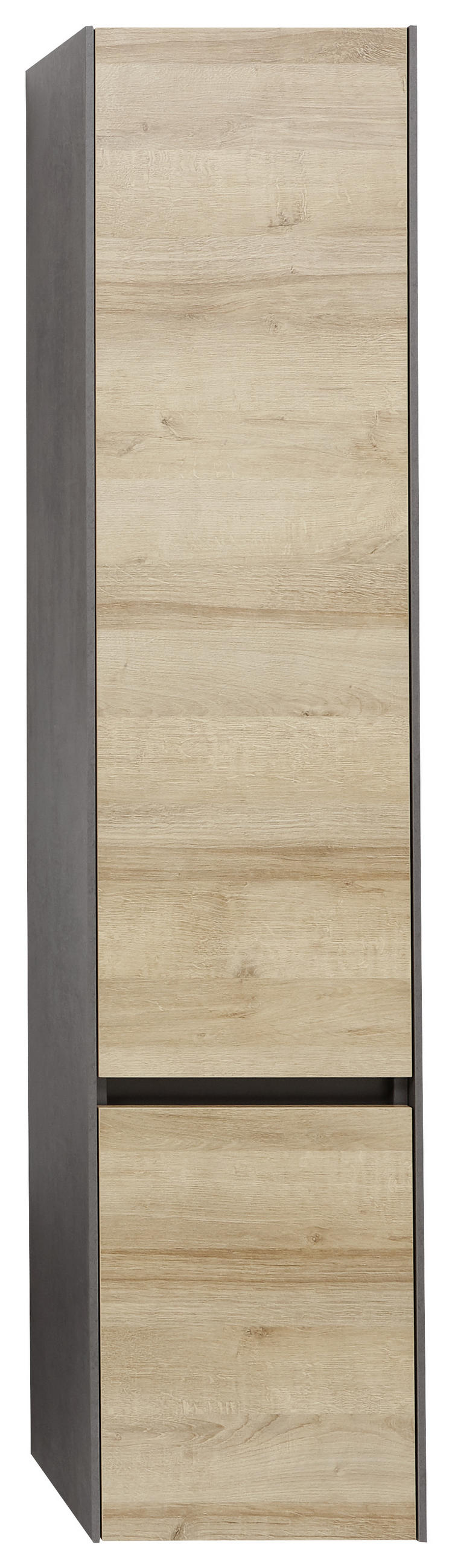 HOCHSCHRANK 37/168/33 cm  - Dunkelgrau/Eichefarben, Design, Glas/Holzwerkstoff (37/168/33cm) - Dieter Knoll