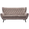 3-SITZER-SOFA Cord Braun  - Schwarz/Braun, Design, Holz/Textil (187/101/95cm) - Stylife