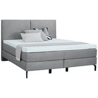 BOXSPRINGBETT 180/200 cm  in Grau  - Schwarz/Grau, Konventionell, Textil/Metall (180/200cm) - Dieter Knoll