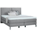 BOXSPRINGBETT 180/200 cm  in Grau  - Schwarz/Grau, KONVENTIONELL, Textil/Metall (180/200cm) - Dieter Knoll