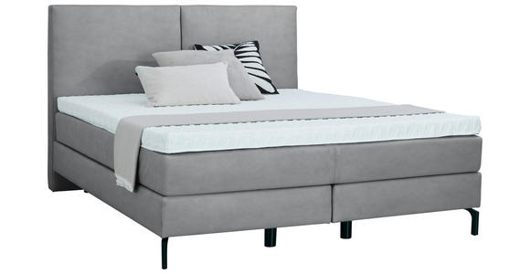 BOXSPRINGBETT 180/200 cm  in Grau  - Schwarz/Grau, KONVENTIONELL, Textil/Metall (180/200cm) - Dieter Knoll