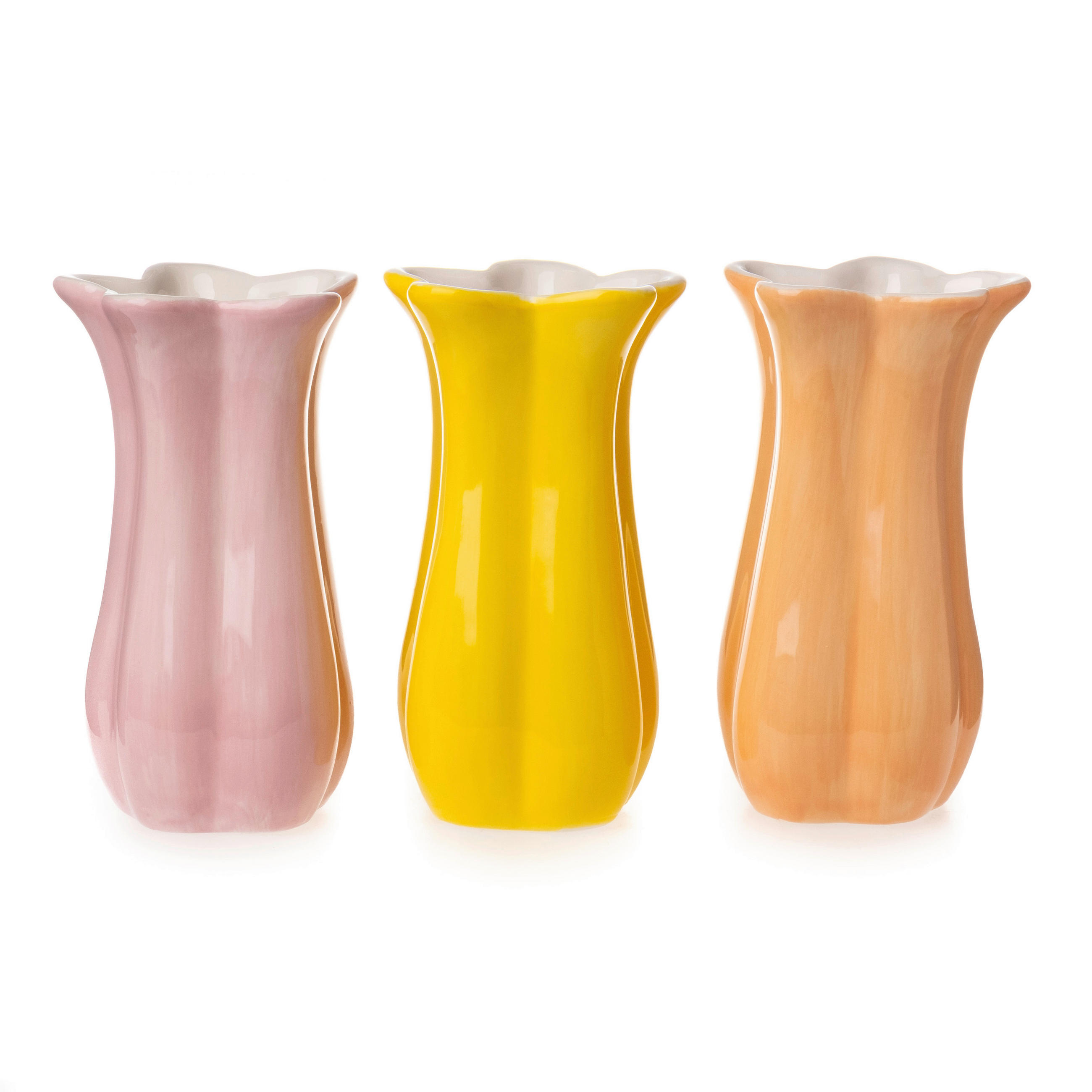 VASE  - Gelb/Dunkelgelb, Basics, Keramik (7,5/13cm)