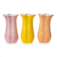 VASE  - Gelb/Dunkelgelb, Basics, Keramik (7,5/13cm)
