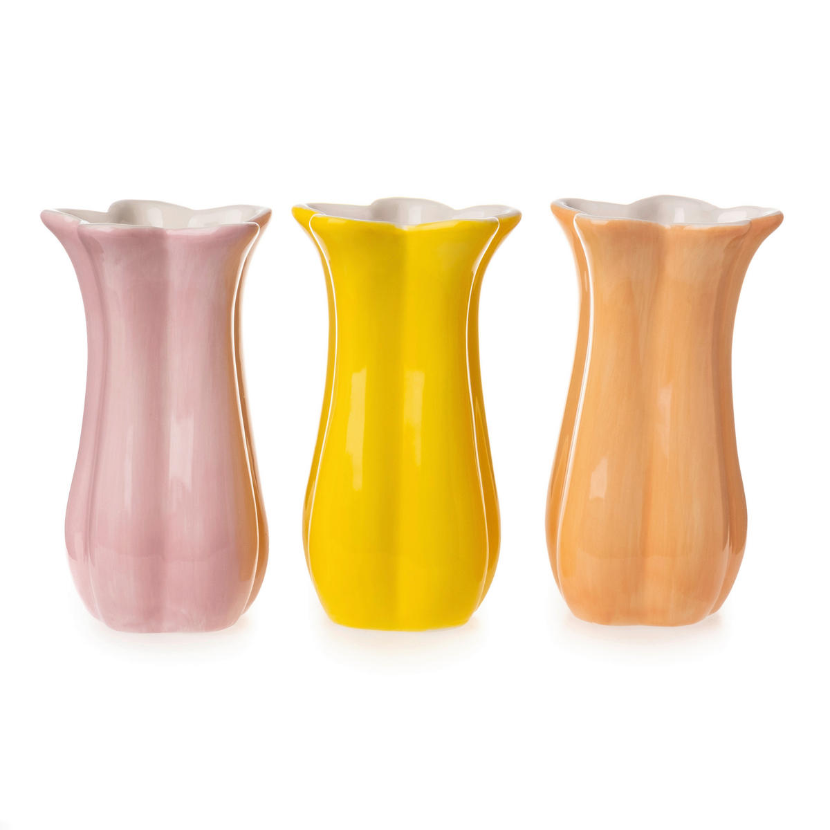 VASE  - Gelb/Dunkelgelb, Basics, Keramik (7,5/13cm)