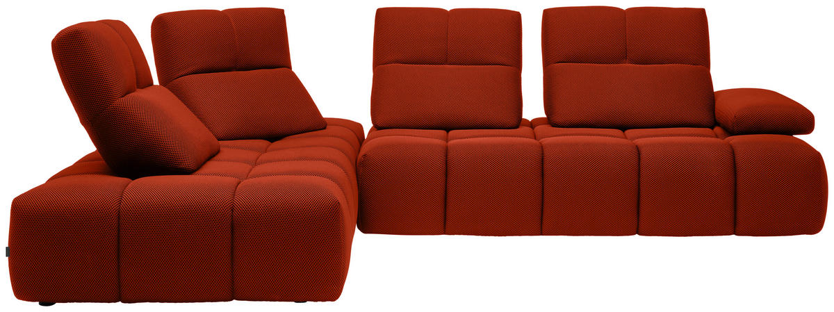 ECKSOFA in Struktur Dunkelorange  - Dunkelorange/Schwarz, Design, Kunststoff/Textil (233/313cm) - Emilio Belluti