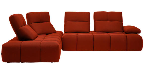 ECKSOFA in Struktur Dunkelorange  233/313 cm  - Dunkelorange/Schwarz, Design, Kunststoff/Textil (233/313cm) - Emilio Belluti
