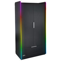 KLEIDERSCHRANK 2-türig Schwarz  - Schwarz, MODERN, Holzwerkstoff/Metall (95/190/55cm) - X Rocker