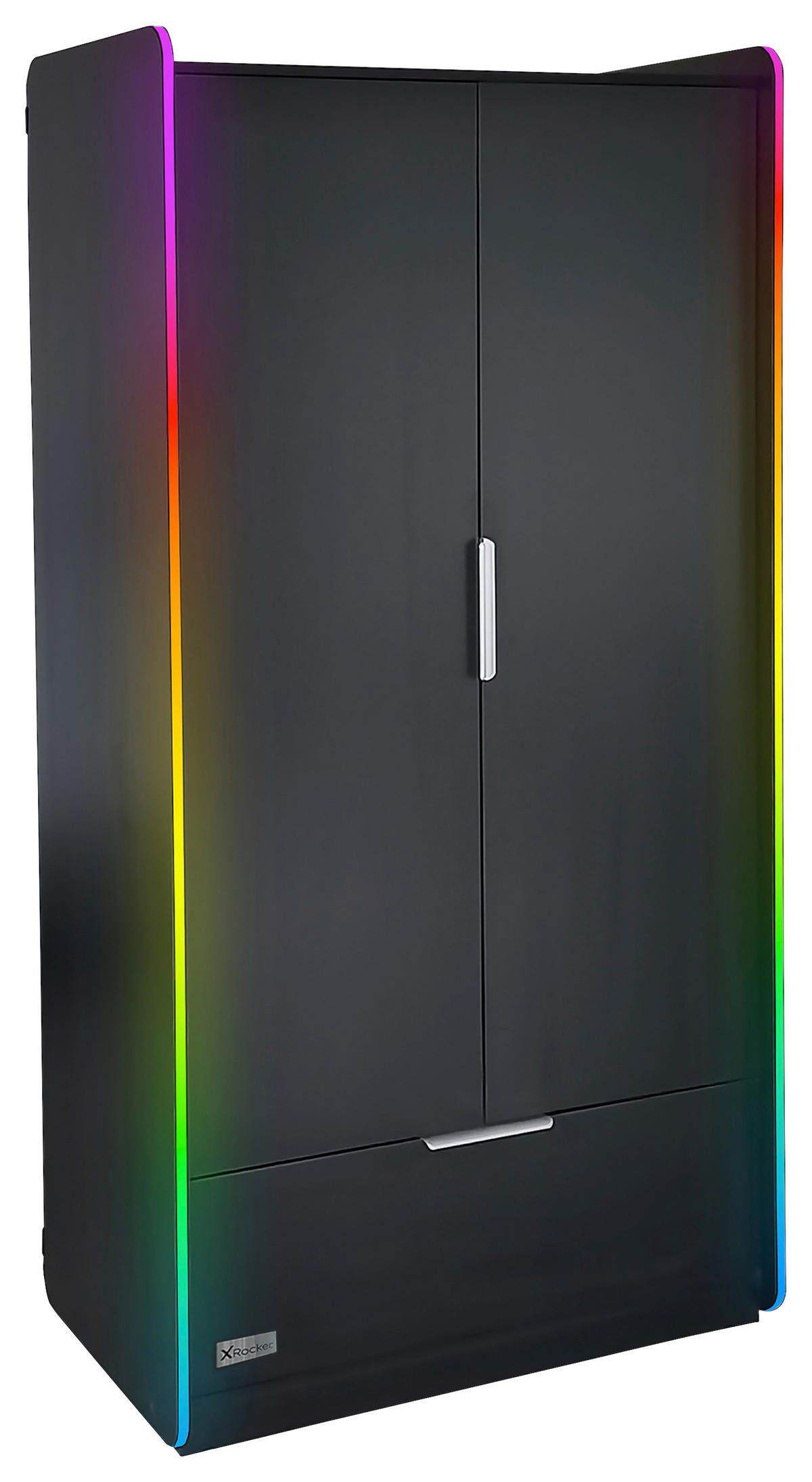 KLEIDERSCHRANK 2-türig Schwarz  - Schwarz, MODERN, Holzwerkstoff/Metall (95/190/55cm) - X Rocker