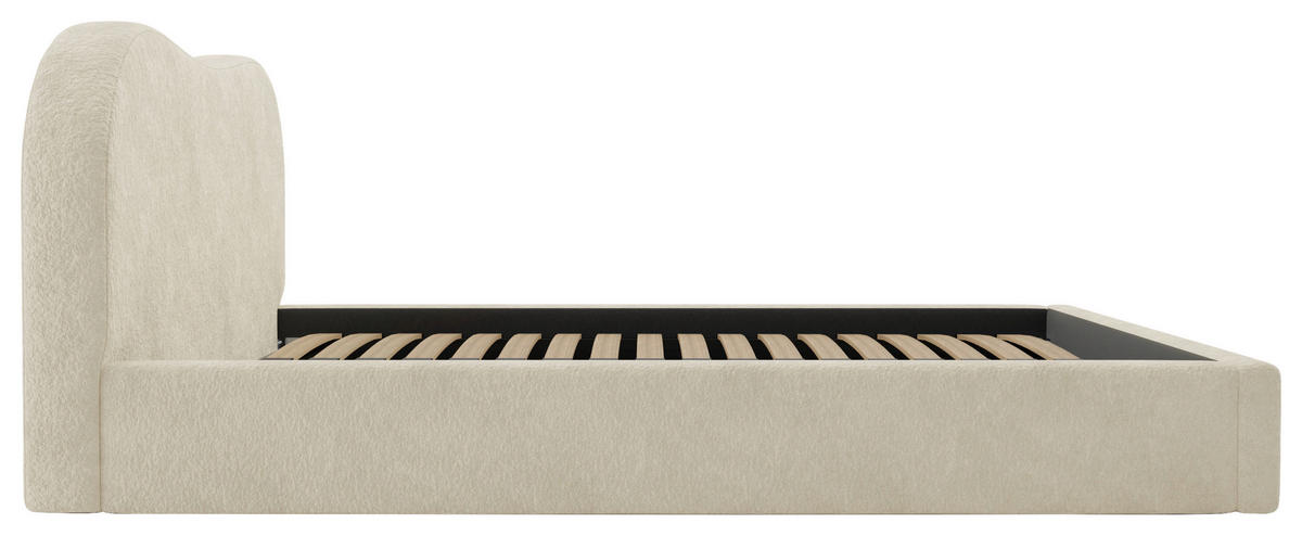 POLSTERBETT Bettkasten, Lattenrost 140/200 cm  in Beige  - Beige/Schwarz, Design, Holz/Textil (140/200cm) - Boxxx
