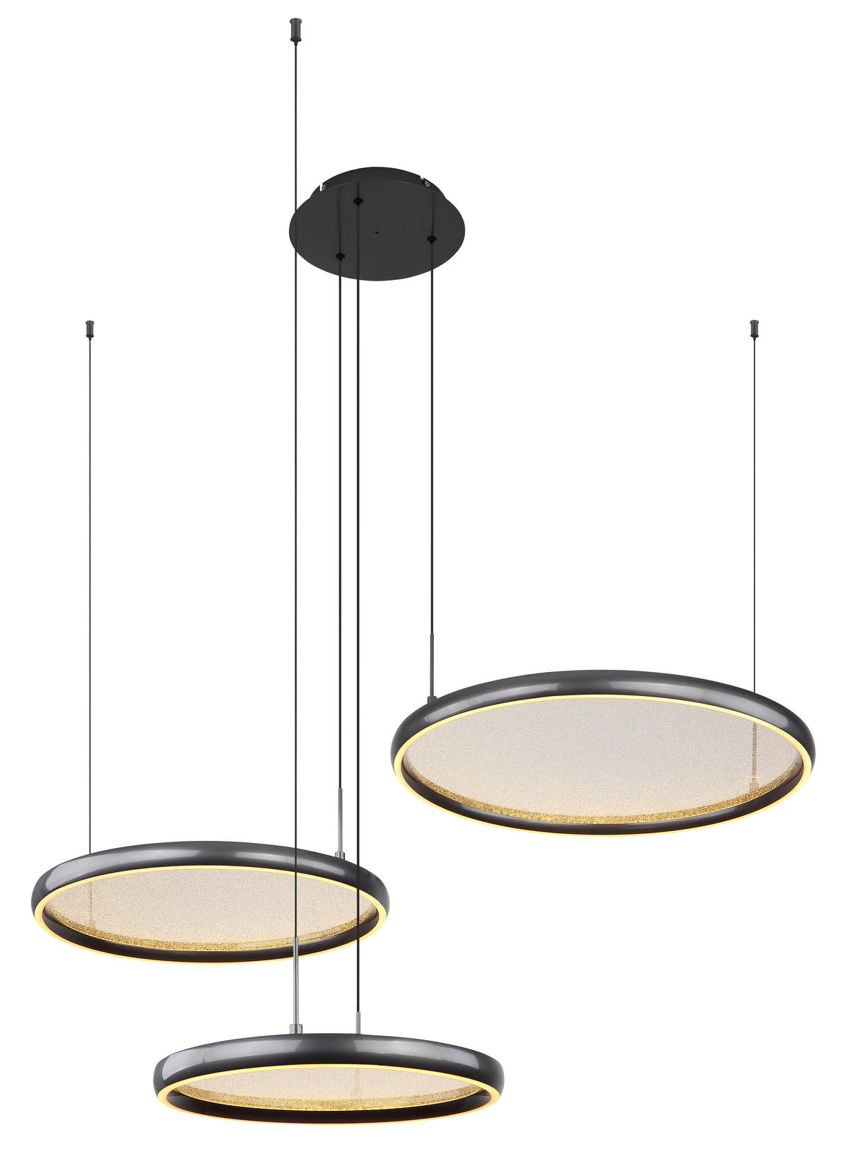 LED-HÄNGELEUCHTE BRIGGS 103/83/150 cm   - Schwarz/Weiß, Design, Kunststoff/Metall (103/83/150cm) - Globo